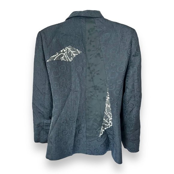 Canvasbacks Black Mixed Print Textured Blazer Jacket - Picture 5 of 9